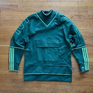 Adidas Ivy Park Sweatshirt Pullover Mock Neck‎ Green Athleisure Oversized Size S